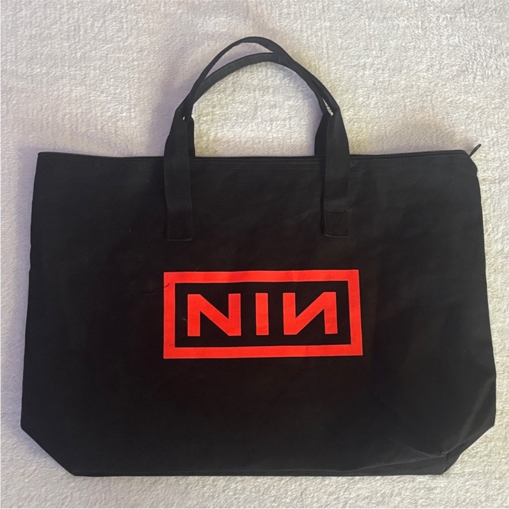 Nine Inch Nails NIN Black Tote Bag Peel it Back 2025 concert